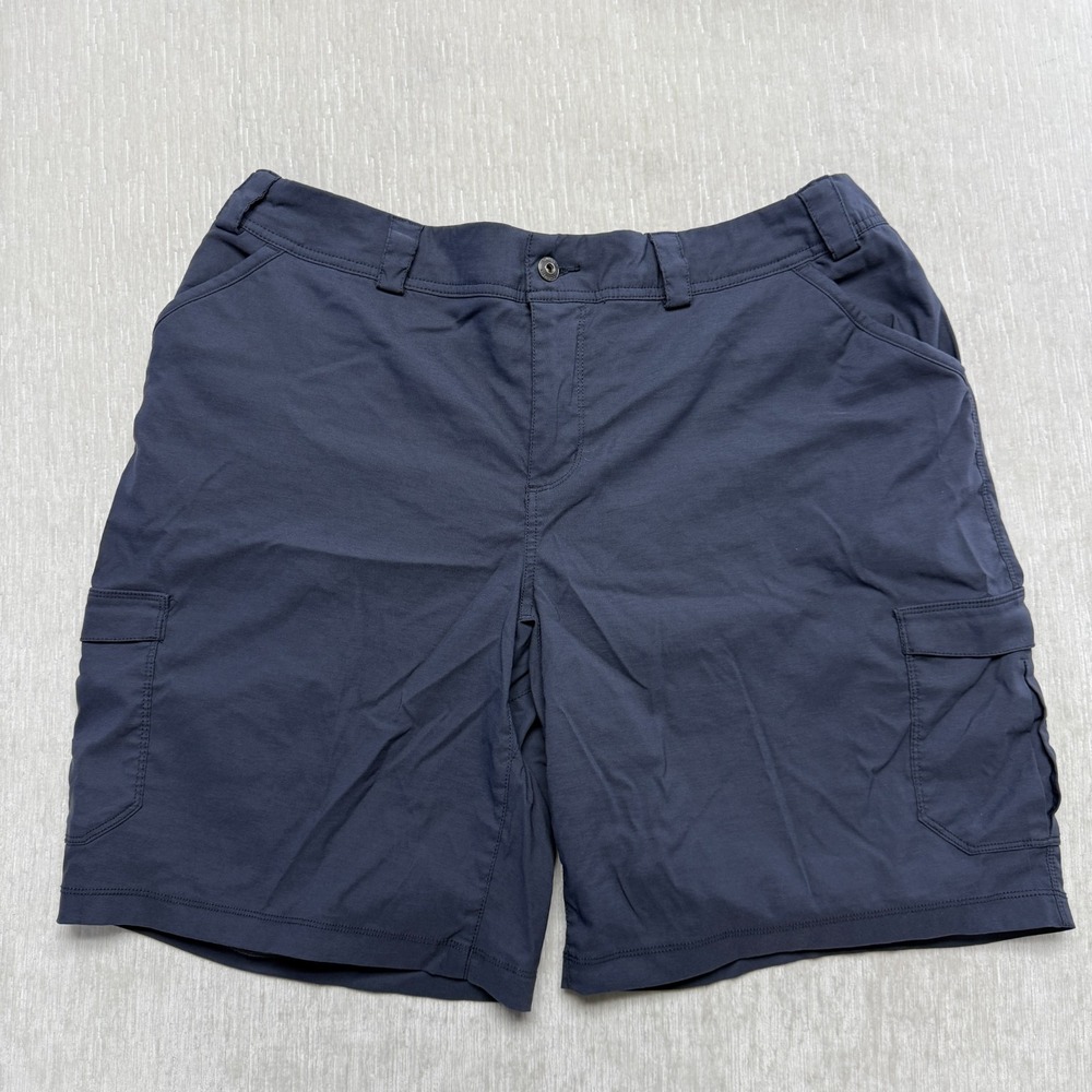 Duluth Trading Co. Cargo Shorts Womens 18W Blue Stretch High Rise Elastic Waist